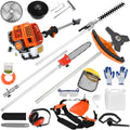 Gas String Trimmer, 52-cc 2-Cycle Weed Wacker Gas Powered, Straight Shaft Cordless String Trimmer Hedge Trimmer Lawn Mower, 5 in 1 Gas Weed Eater String Trimmer Edger Brush Cutter for Weed Brush (B)