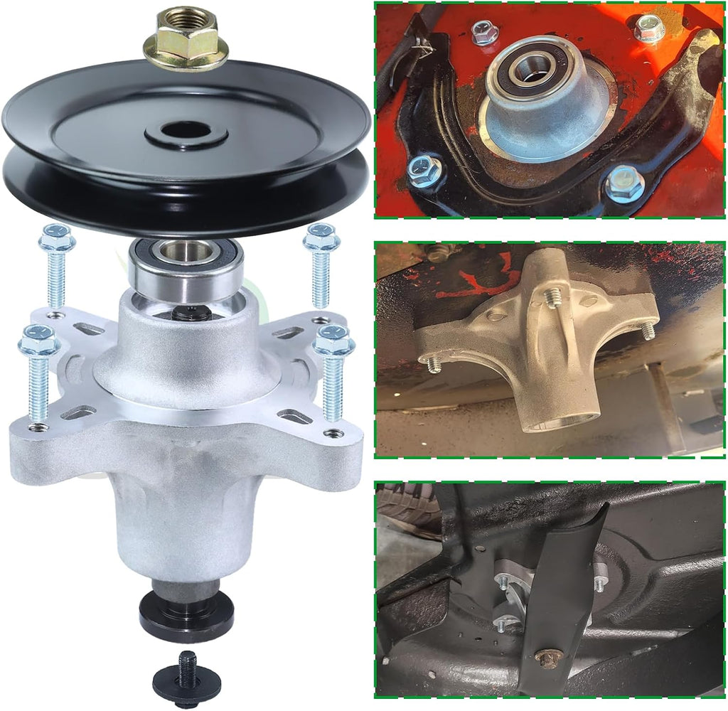 3 Pack 121-0751 Spindle Assembly with 125-5575 Spindle Pulley 106-2175 Idler Pulley 119-8820 Belt 1/2x142 Replaces 139-3214, 117-7267, 117-7439 for Toro 50 Inch Riding Mowers