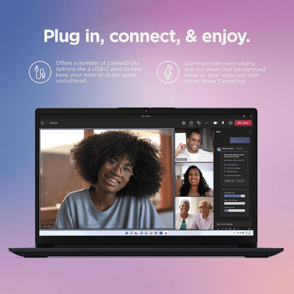 Lenovo Ideapad 1 15.6' FHD Laptop | AMD R3 7320U(Beat i5-1035G1) | 8GB RAM DDR5 | 256GB SSD | Intergrated Graphics | HDMI | Windows 11 Home | Bundle with USB 3.0 Hub