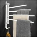 Folding Arm Swivel Towel Rack Bar Rails, for Bathroom, Brass Bars,Wall Mount Drying Racks for Laundry,Swing Out, Hand(White)