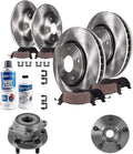 Detroit Axle - Front Brake Kit for 2016-2017 Subaru Crosstrek, 2014-2018 Forester, 2014-2015 XV Crosstrek, Wheel Bearing & Hubs Front and Rear Disc Brake Rotors Ceramic Brake Pads Replacement
