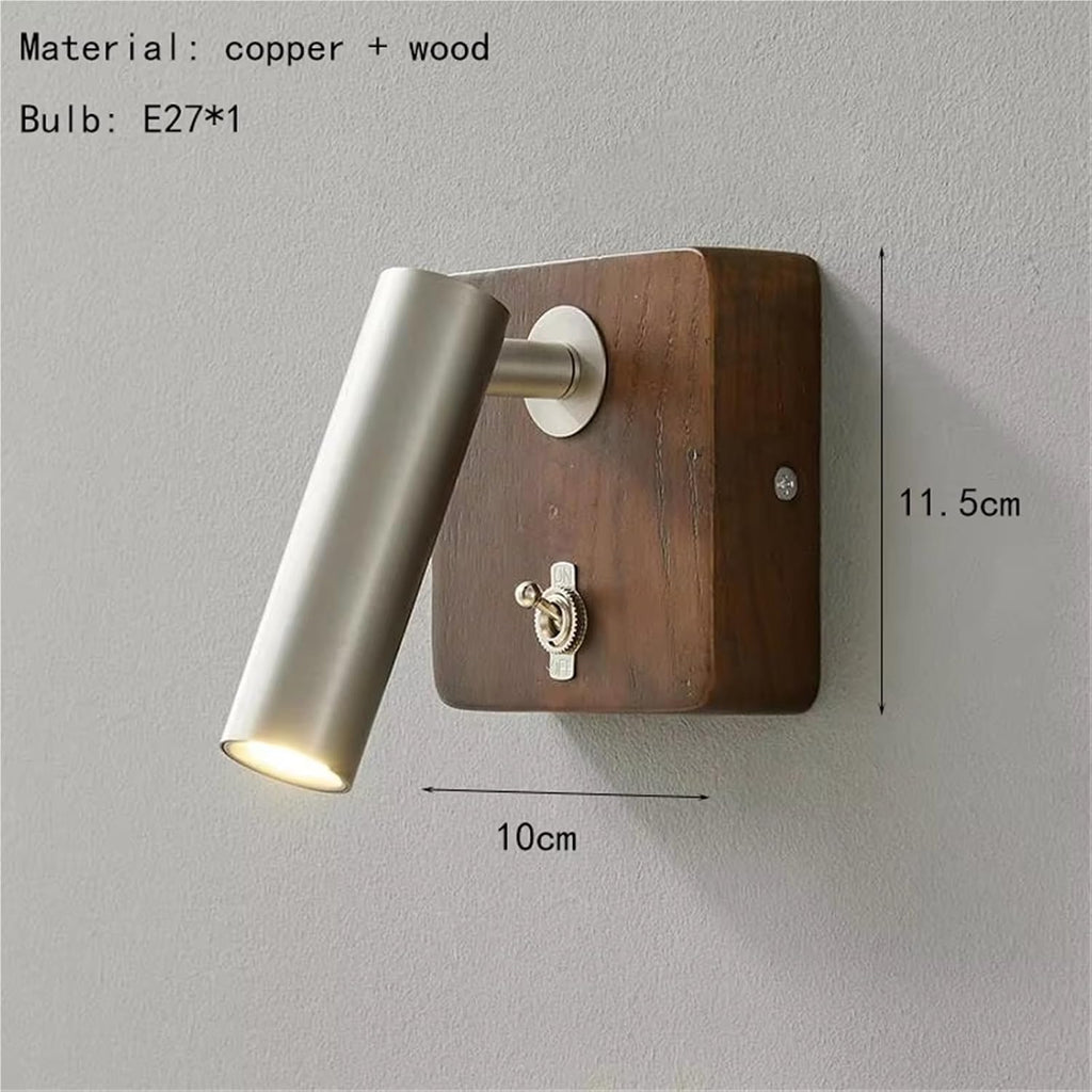 with Switch Wall Lamp Gold Silver Brass Wooden Lighting Fixtures for Bedroom Reading Hotel Office,Elegant