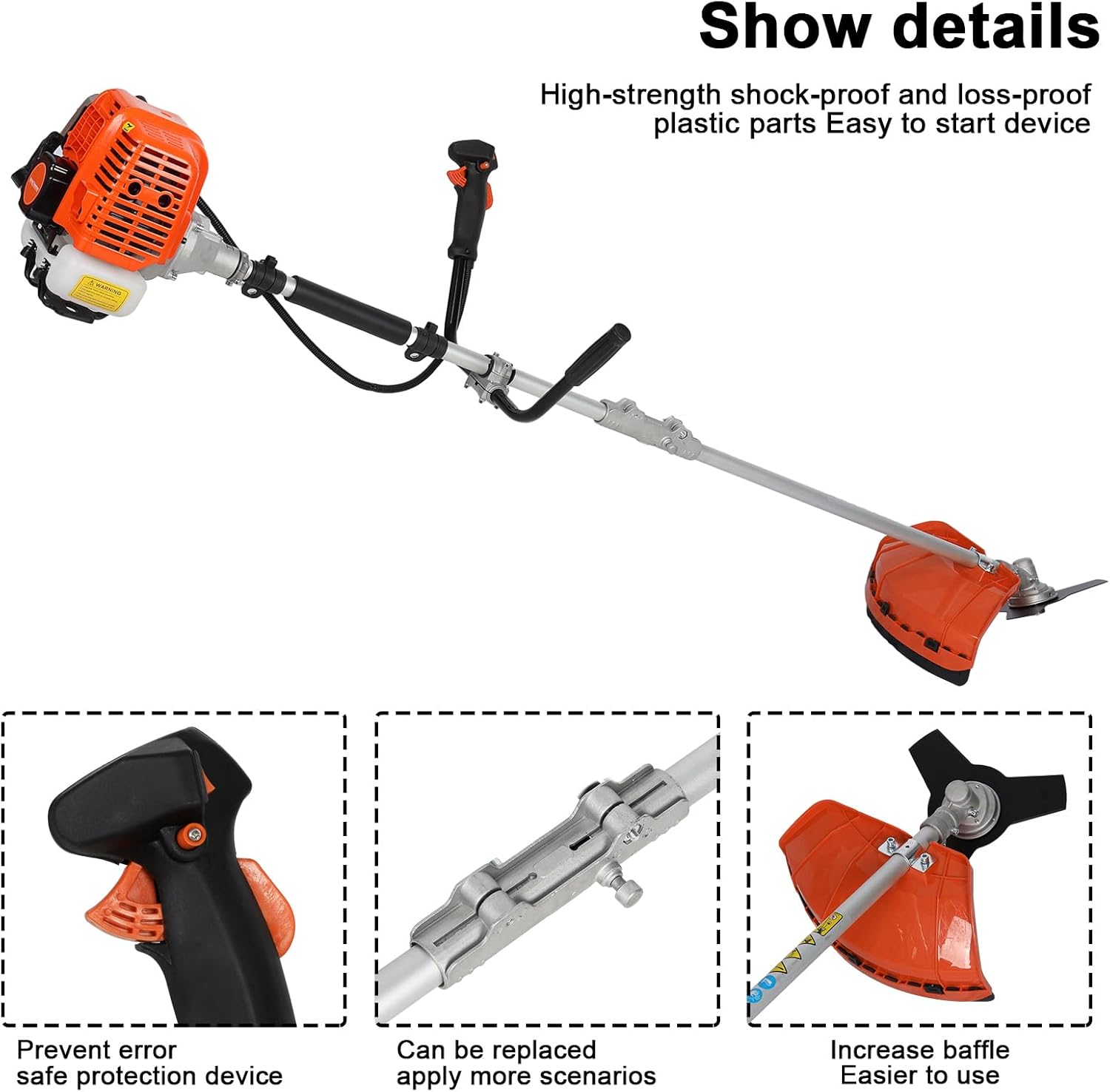 52cc 2-Cycle Gas Weed Wacker, 2 in 1 Gas String Trimmer,2024 Upgraded Weed Eater Gas Powered, 2.2KW/8500rpm Strong Power Brush Cutter, Gas String Trimmer for House Yard and Garden US Warehouse