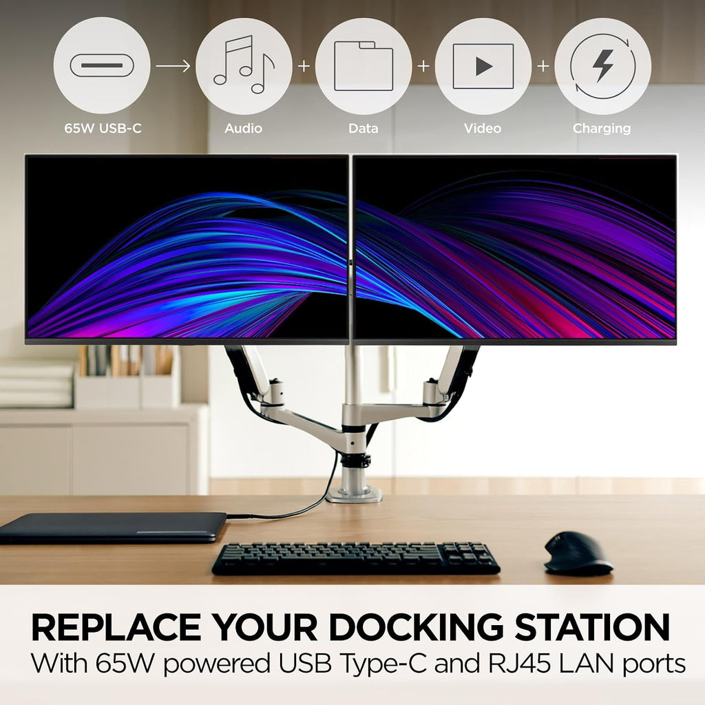 ViewSonic VP2468A_H2 24 Inch 1080p Dual Pack Head-Only ColorPro Monitors, 100% sRGB and Pantone Validated for Dual Screen Graphic Design, Advanced Ergonomics, 65W USB-C, and DisplayPort Daisy Chain