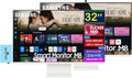 Samsung 32' 4K UHD VA Smart Monitor with HDR10, 4ms Response Time, Built-in Speakers, 400 nits Brightness, Flicker Free, VESA Mount (100mm), HDMI & Dockztorm USB Port Expander, White Color 2 Pack
