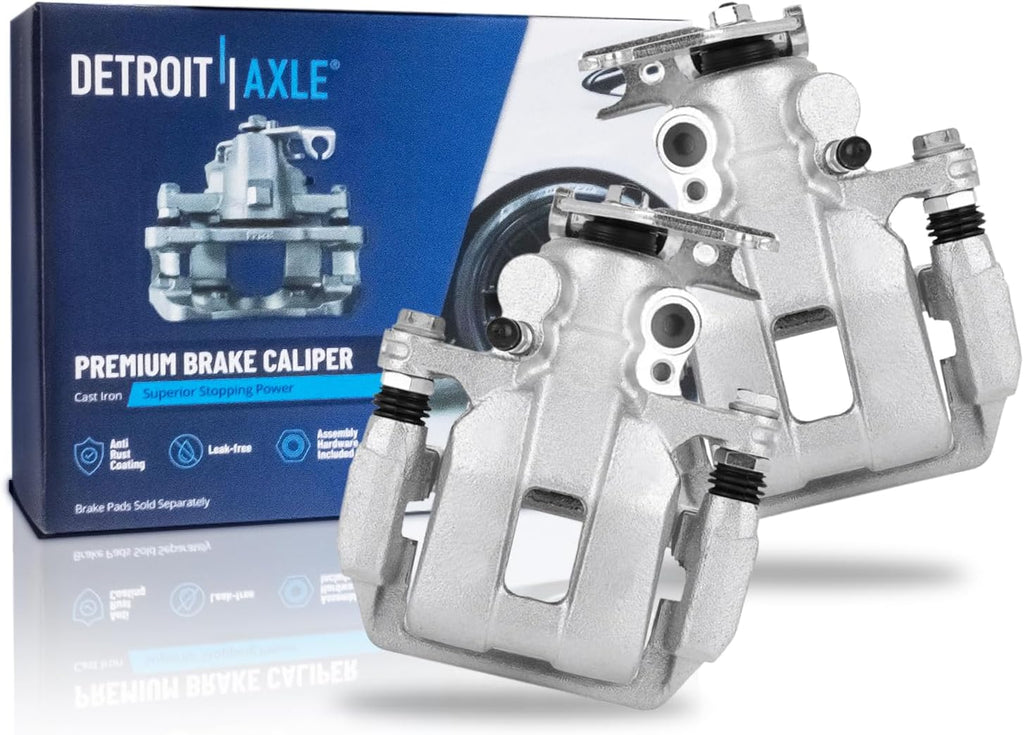 Detroit Axle - Rear 2pc Brake Calipers for 13-17 Honda Accord, 2 Disc Brake Calipers with Bracket 2013 2014 2015 2016 2017 Replacement