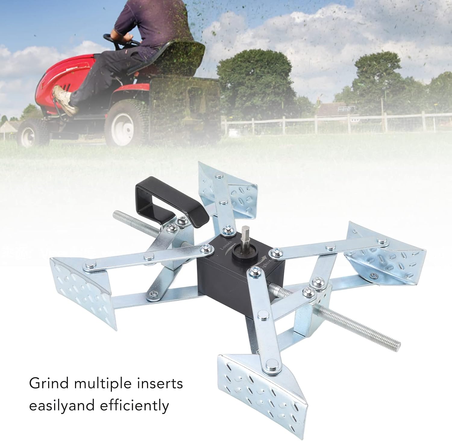 Stainless Steel Lawnmower Blades Sharpener High Efficiency Fast Grinding Tool Kit for Lawn Mower Blade Sharpening Farming Material
