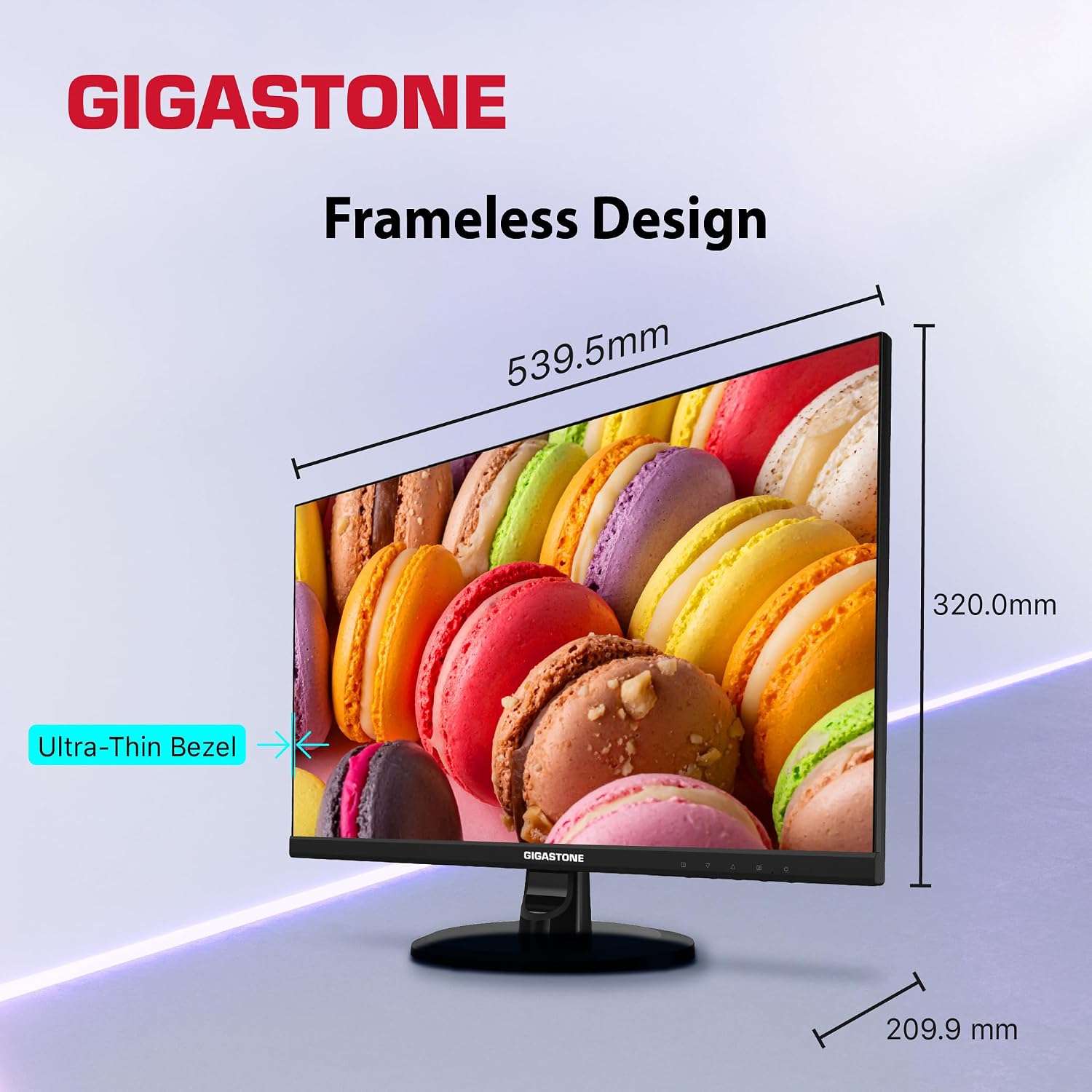 Gigastone 24 inch IPS LED Back Light Monitor 75Hz FHD 1920 x 1080, 1080P 178° Wide View Frameless Computer Monitor 5ms, Built-in Speakers, Eye Care Technology, Ergonomic Tilt VESA Mount, HDMI VGA