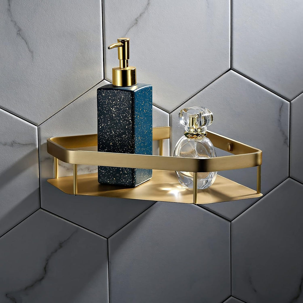 Generic Bathroom Shelves All Copper Brushed Gold Towel Rack Bar Rail, Simple and Light Luxury Bath Towel Rack, Bathroom Bathroom Rack, Hardware Pendant Set (Color : Tripod)