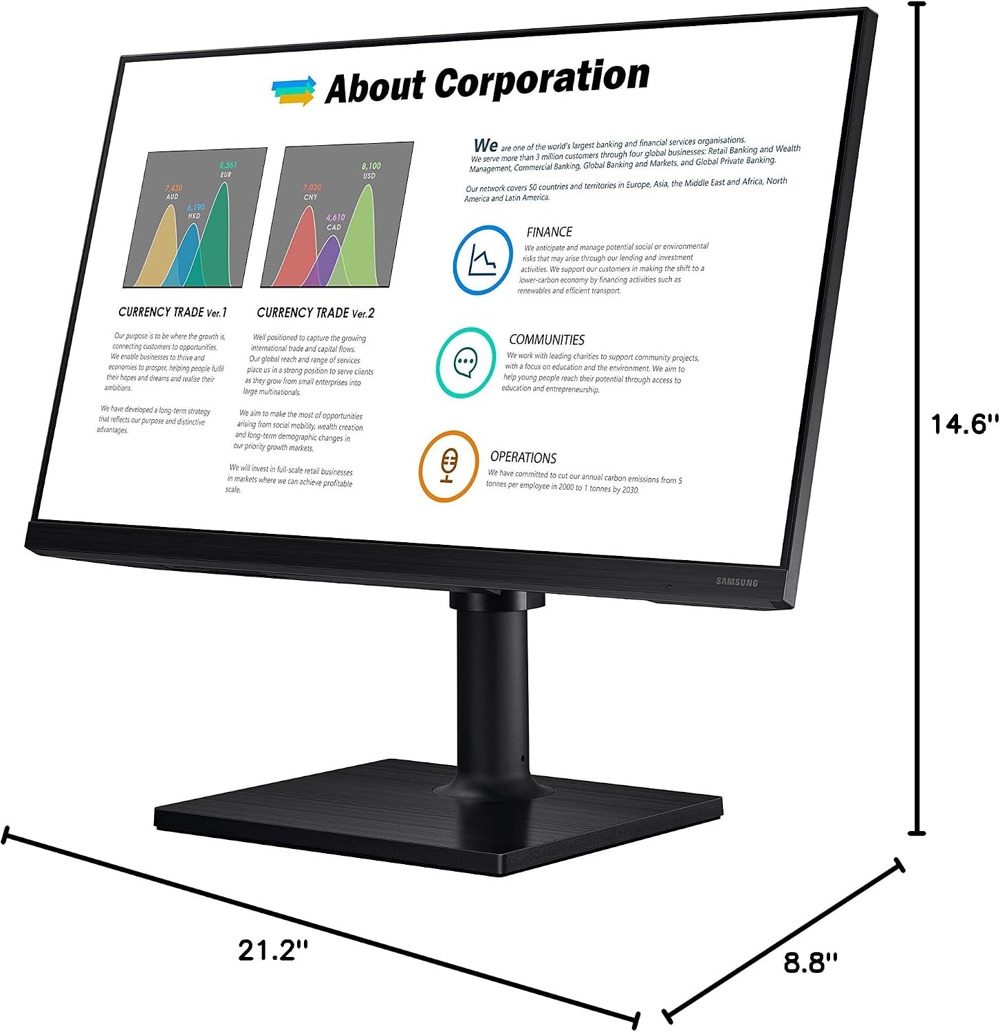 Samsung FT45 Series 24-Inch FHD 1080p Computer Monitor, 75Hz, IPS Panel, HDMI, USB Hub, Height Adjustable Stand, 3 Yr WRNTY (LF24T452FQNXGO)
