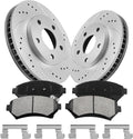 Anpulsero Rear Brake Pads and Rotors Kit Compatible with 2002 2003 2004 2005 2006 Chevy Tahoe, Avalanche 1500, Automotive Replacement Brake Kits 55067 D974A-7881 Brake Kit Brakes and Rotors