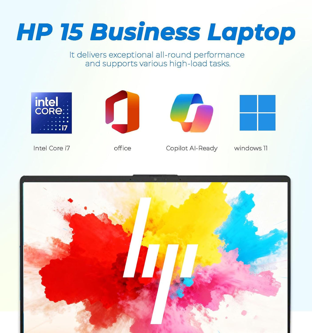 HP Newly Designed Business Laptop | 10 Cores Intel Core i7-1255U CPU up to 4.7GHz | 15.6' FHD | 64GB RAM | 2TB SSD | Wi-Fi 6 | Win11 with Microsoft Office | WOWPC Recovery USB