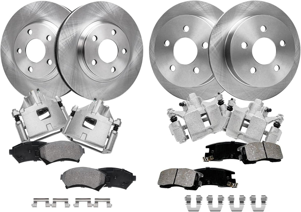 Detroit Axle - Brake Kit for 2000-2005 Chevrolet Impala 2000-2004 Monte Carlo, Front and Rear Disc Brake Rotors Ceramic Brake Pads Brake Calipers Replacement: 11.92 inch Front and 10.95 inch Rear