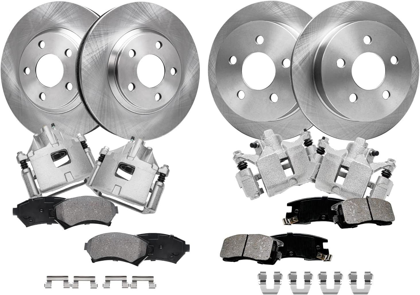 Detroit Axle - Brake Kit for 2000-2005 Chevrolet Impala 2000-2004 Monte Carlo, Front and Rear Disc Brake Rotors Ceramic Brake Pads Brake Calipers Replacement: 11.92 inch Front and 10.95 inch Rear