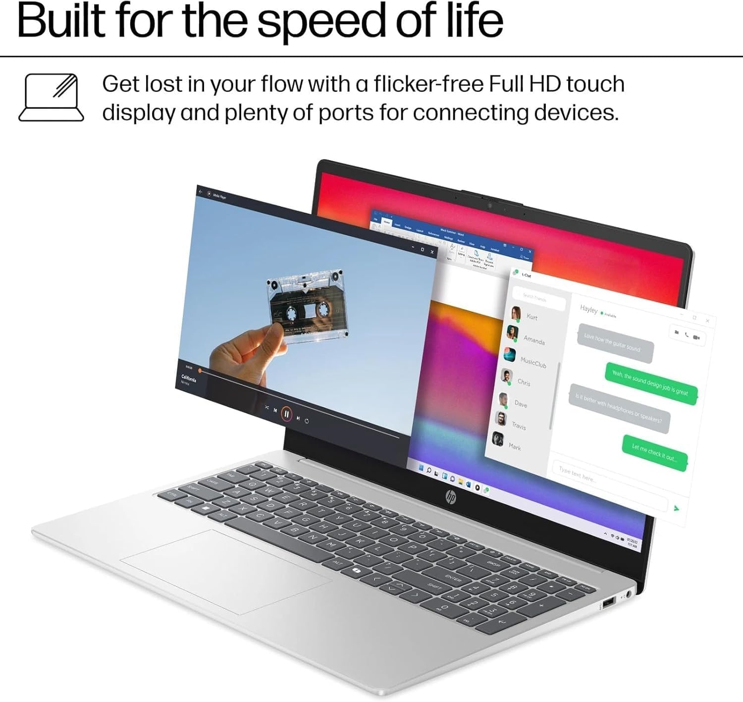 HP 15 Touchscreen Laptop Computer - 15.6' FHD IPS, Intel 10-Core i7 1355U CPU, 32GB RAM + 1TB SSD, Intel Iris Xe Graphics, Numeric Pad, WIFI6, Copilot AI PC, Win11 Pro, w/Accessoires