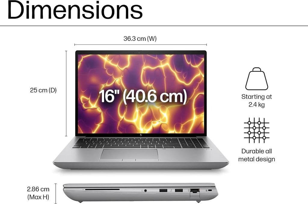 HP ZBook Fury 16 G11 Mobile Workstation Laptop (16' 4K UHD, NVIDIA RTX 2000 Ada 8GB, Intel 20-Core i7-13850HX, 64GB DDR5 RAM, 2TB SSD) for Engineer, Designer, IR Webcam, 2x Thunderbolt 4, Win 11 Pro