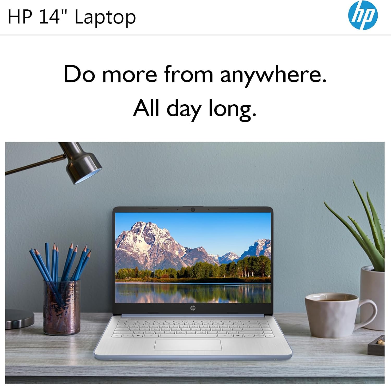 HP 14 Inch Business Laptop, Ultral Light Laptops for Student and Business, Intel Processor N150(Quad-Core), 4GB RAM, 128GB UFS, Wi-Fi 6, Fast Charge, 1-Year Office 365, Windows 11 Pro, Sky Blue
