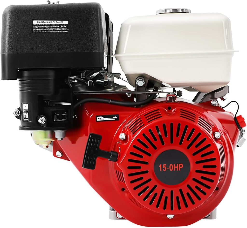 15HP 420cc Gasoline Engine, 9700W 4-Stroke Industrial Engine with 1.72 Gallon Tank, Horizontal Shaft Motor for Water Pump Generator Pressure Washer Go Kart