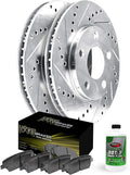 Hart Brakes Front Brakes and Rotors Kit |Front Brake Pads| Brake Rotors and Pads| Ceramic Brake Pads and Rotors |fits 2011-2012 Ford Fiesta Ikon