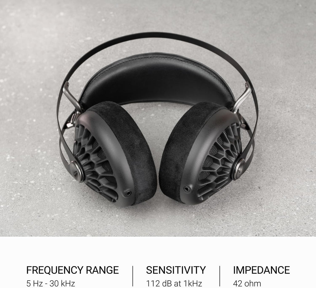 MEZE AUDIO 105 AER | Wired Over-The-Ear Lightweight Audiophile Open-Back Headphones | 50mm Dynamic Drivers | Low Impedance 42 Ohms | Cables and Carrying Pouch Included (Black)