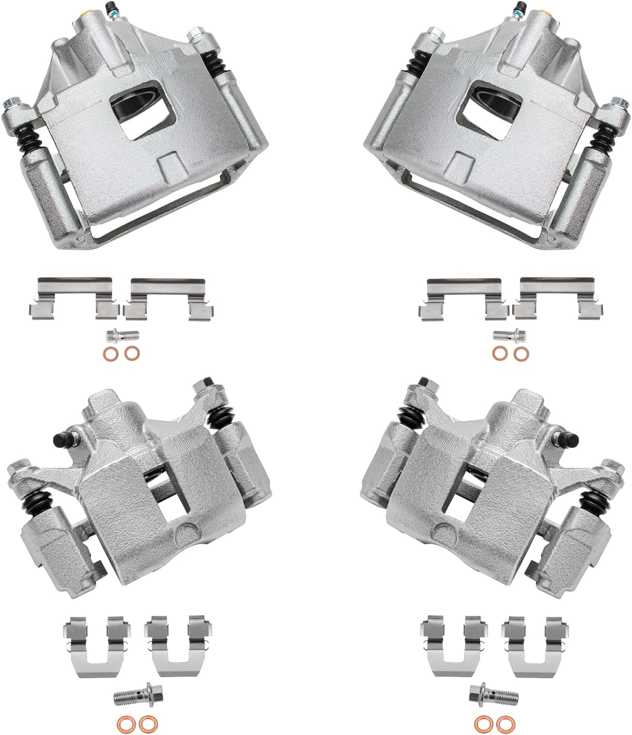 Detroit Axle - 4pc Brake Calipers for 2000-2005 Chevrolet Impala 2000-2004 Monte Carlo, 1998 Olds Intrigue, 4 Front and Rear Disc Brake Calipers Replacement