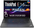 Lenovo ThinkPad E16 Gen 2, 16' Touchscreen IPS Display, AMD Ryzen 7 7735U (Beat Ultra 7 268V), 16GB DDR5, 512GB PCIe SSD, FP, Backlit KB, WiFi 6E + BT, RJ-45, FHD Webcam, W11P, Business Laptop