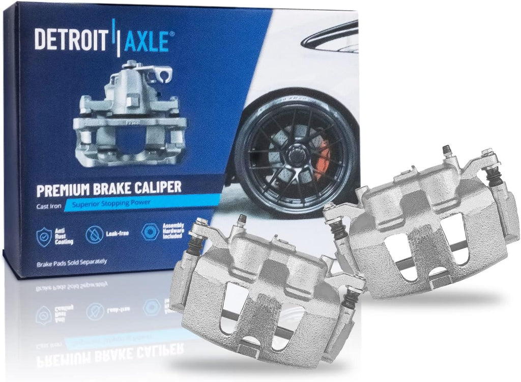 Detroit Axle - Front Brake Kit for Chrysler Town & Country Pacifica Voyager Dodge Grand Caravan Ram C/V Disc Brake Rotors Ceramic Brakes Pads Replacement Brake Calipers: 12.99' inch Rotor