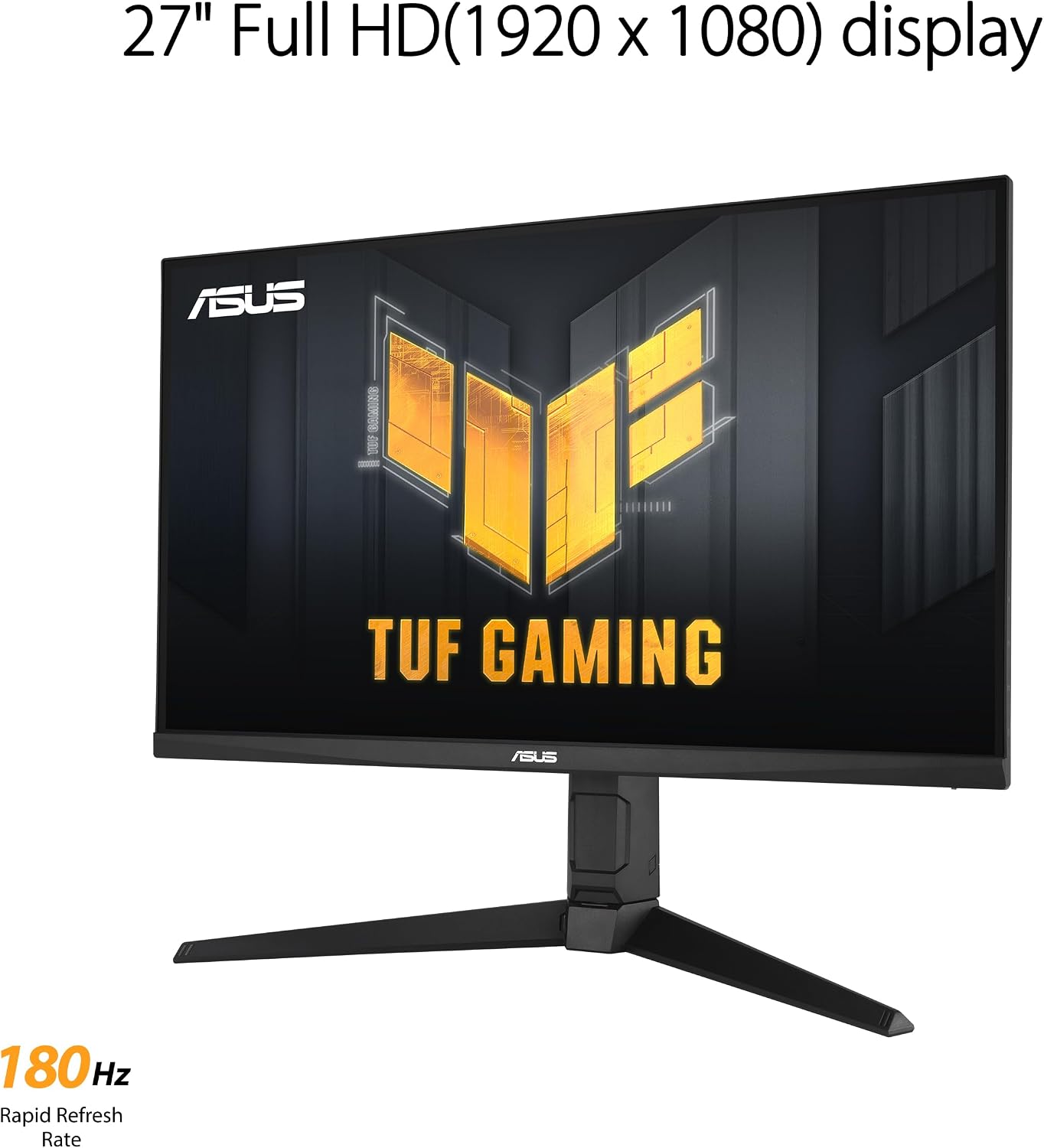 ASUS TUF Gaming 27' 1080P Monitor (VG279QL3A) - Full HD, 180Hz, 1ms, Fast IPS, Extreme Low Motion Blur, FreeSync Premium, G-SYNC Compatible, Speakers, DisplayPort, Height Adjustable, 3 Year Warranty