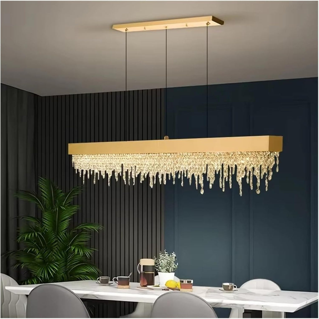 Modern Kitchen Island Crystal Chandelier Luxury Dining Room LED Hanging Light Fixture Gold/Black/Silver Home Decor Indoor Chandelier