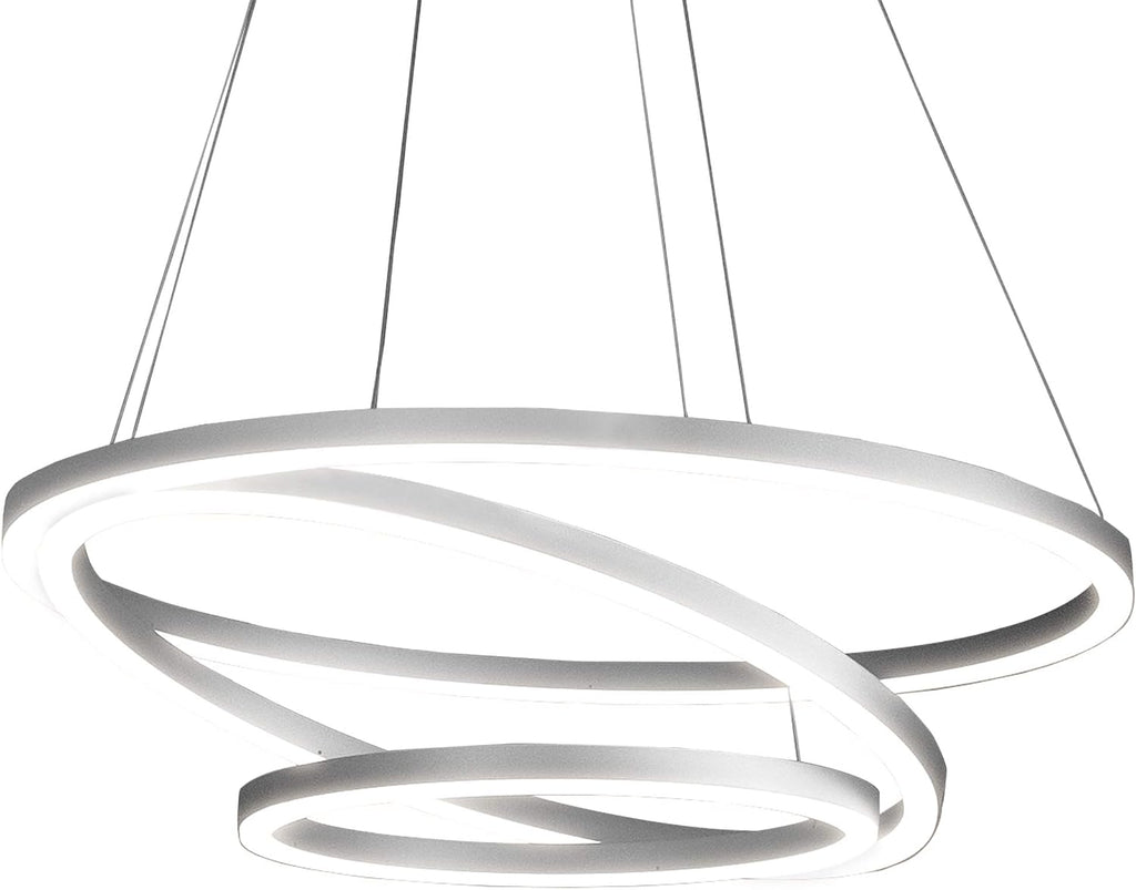 VONN VMC32500AL Tania Trio 32', Adjustable Hanging, Modern Circular Chandelier Lighting in Silver Integrated LED, 31.50' L x 31.50' W x 120' (16.5') H,
