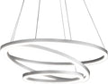 VONN VMC32500AL Tania Trio 32', Adjustable Hanging, Modern Circular Chandelier Lighting in Silver Integrated LED, 31.50' L x 31.50' W x 120' (16.5') H,