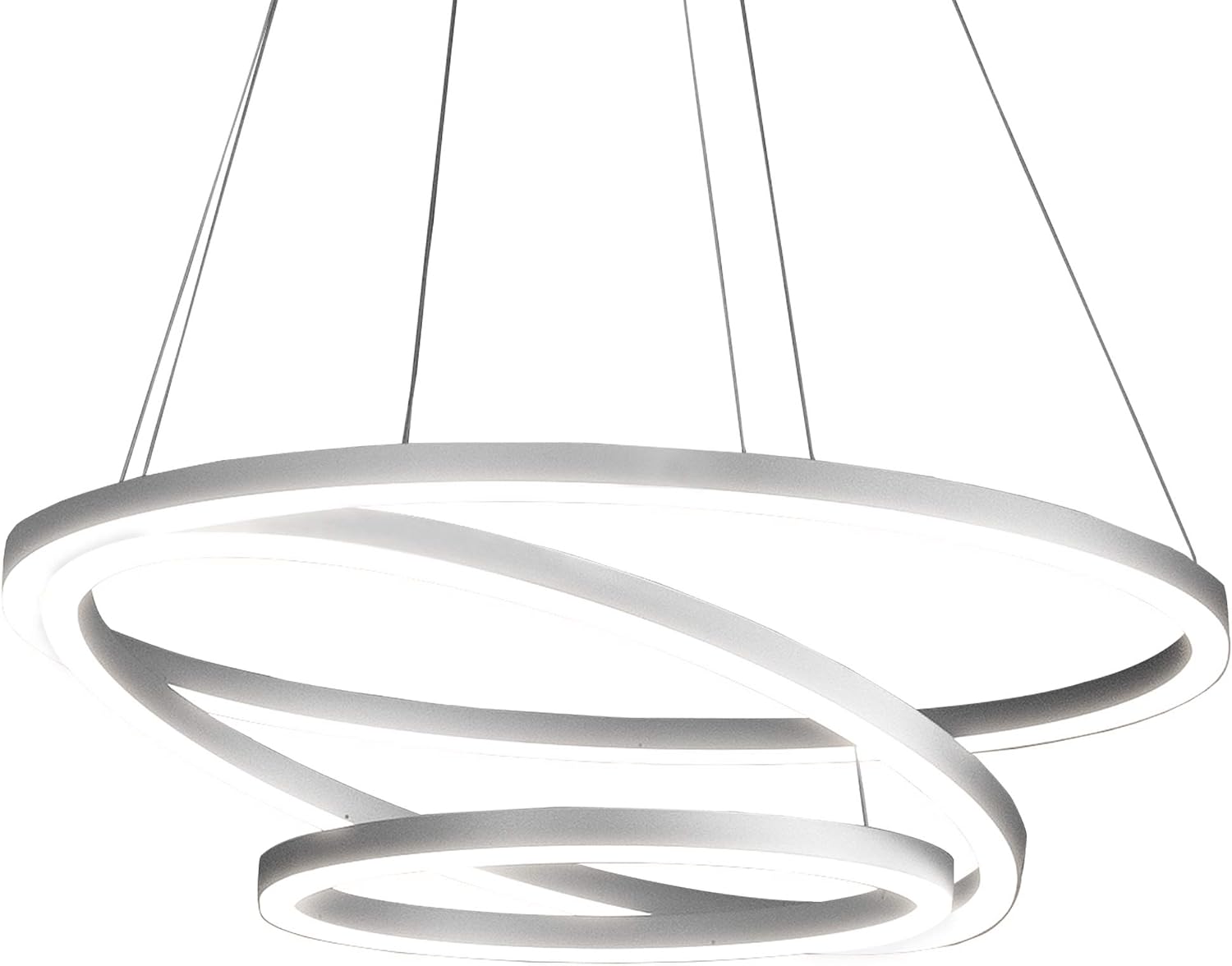 VONN VMC32500AL Tania Trio 32', Adjustable Hanging, Modern Circular Chandelier Lighting in Silver Integrated LED, 31.50' L x 31.50' W x 120' (16.5') H,