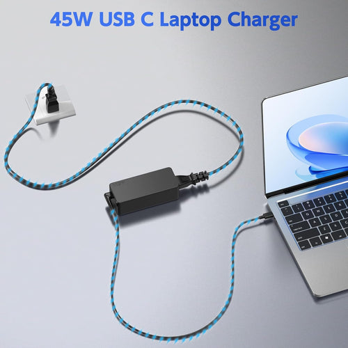 100 Pack USB C 45W Laptop Charger, Universal Type C Power Adapter for HP, Lenovo, Dell, Acer, Asus, Samsung, Google Laptop Chromebook Power Supply Cord
