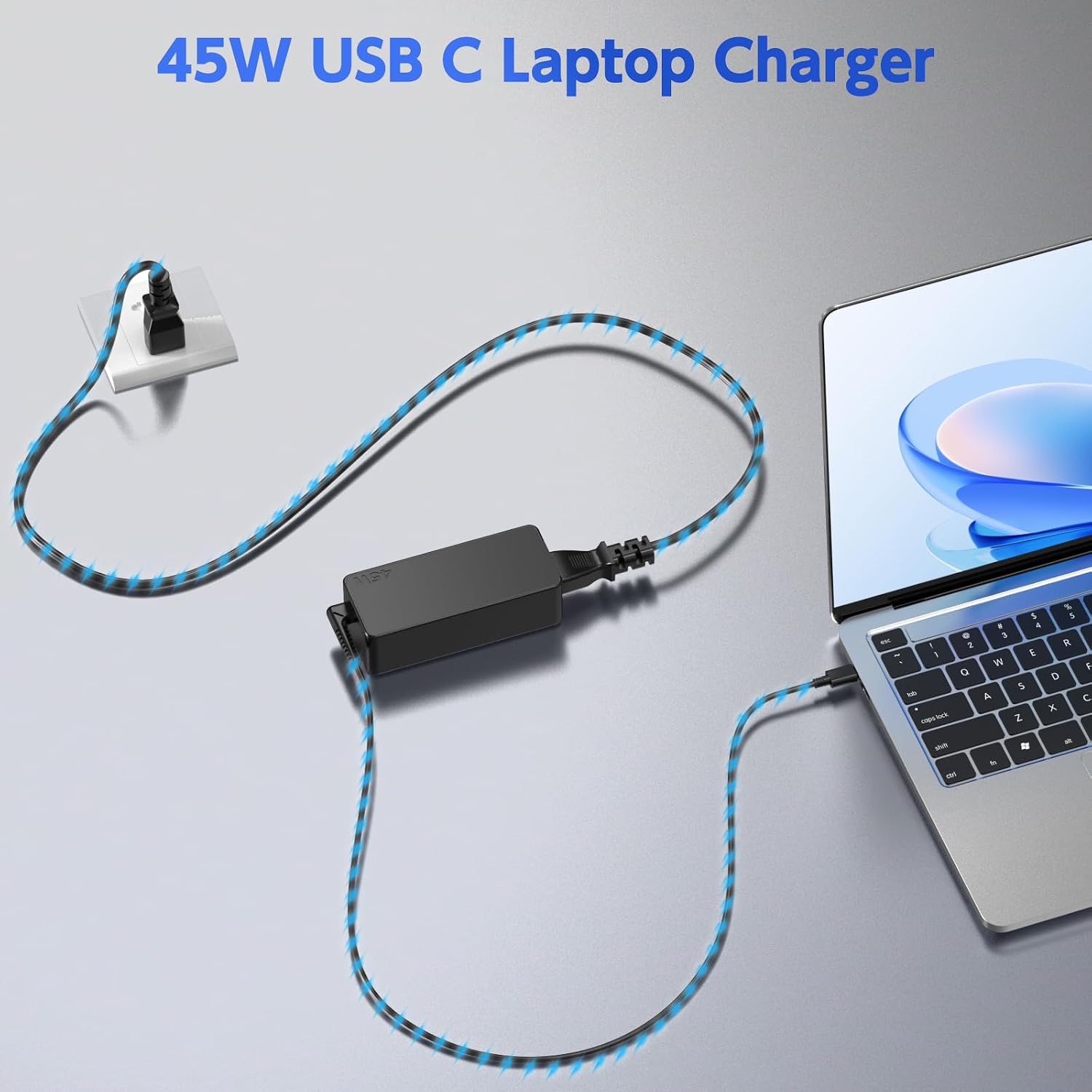 50 Pack USB C 45W Laptop Charger, Universal Type C Power Adapter for HP, Lenovo, Dell, Acer, Asus, Samsung, Google Laptop Chromebook Power Supply Cord