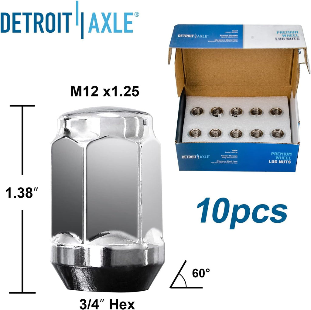 Detroit Axle - Brake Kit for Subaru Outback Impreza Forester Legacy Disc Brake Rotors Ceramic Brakes Pads 20pc Wheel Lug Nuts Front & Rear Replacement