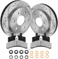 Front Brake Pads And Rotors Kit Compatible With 1988-1999 Chevrolet K1500, 95-00 Tahoe, Automotive Replacement Brake Kits Anti-rust Oil 55135 D369-7259B Drilled And Slotted Rotors 295mm(11.6in)