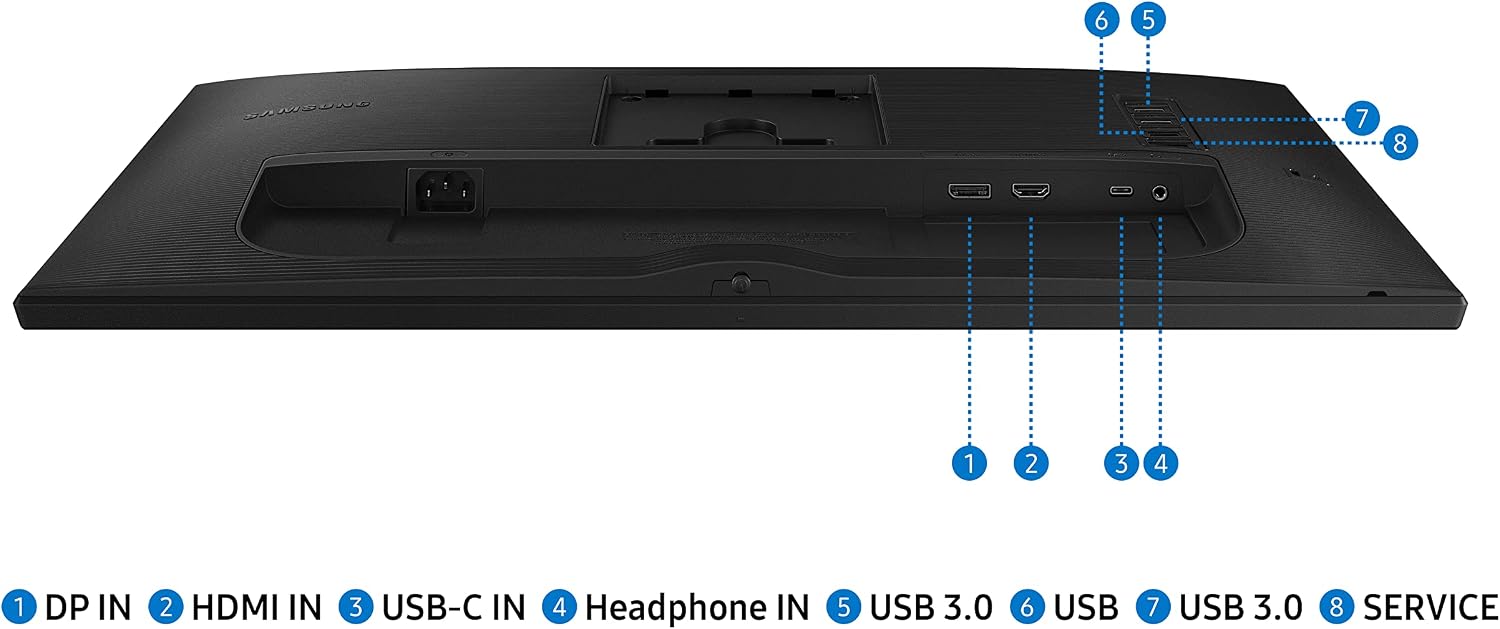 SAMSUNG S40A Series 24-Inch FHD 1080p Computer Monitor, 75Hz, IPS Panel, HDMI, DisplayPort, USB-C, Height Adjustable Stand, 3 Yr WRNTY (LS24A400UJNXZA),Black
