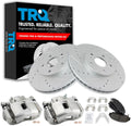 TRQ Performance Front Brake Pad and Rotor Set Ceramic Vented Coated Rotors Calipers Compatible with 2011-2014 Acura TSX 2011-2012 Honda Accord