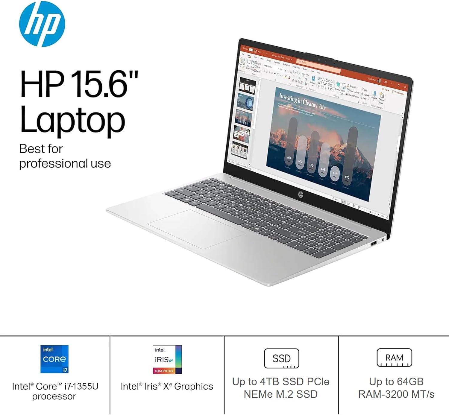HP Touchscreen Laptop, 15.6' FHD Display, Intel i7-1355U(10-core), 64GB RAM, 2TB SSD, Intel Iris Xe Graphics, Windows 11 Pro, w/Accessories
