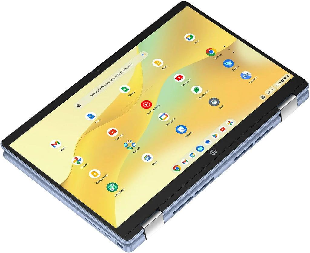 HP Chromebook x360 14 inch FHD IPS Touch 2-in-1 Laptop, Intel Processor N100, 4GB RAM, 64GB eMMC+ 2TB SSD, Copilot AI, Chrome OS, Sky Blue with HEXAccessories