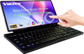 Portable Touchscreen Monitor with Silent Keyboard 12.8-inch Ultra-Slim Stretched Bar Screen Folding FHD 120% sRGB, USB-A/C Compatible Screen for Computers, Laptops, Mini PCs, Console