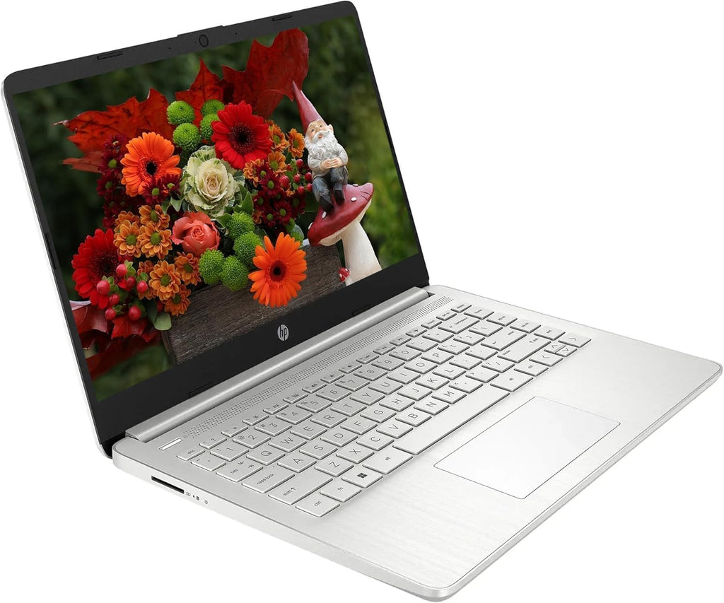 HP AI-Powered 14' HD Laptop with Microsoft Office and 1TB Cloud Storage Included for 1-Year| 4GB RAM|128GB SSD| Intel 4-Core CPU| Webcam| Wi-Fi| Bluetooth|Ultra Light|Win 11| RK Bundle| Silver
