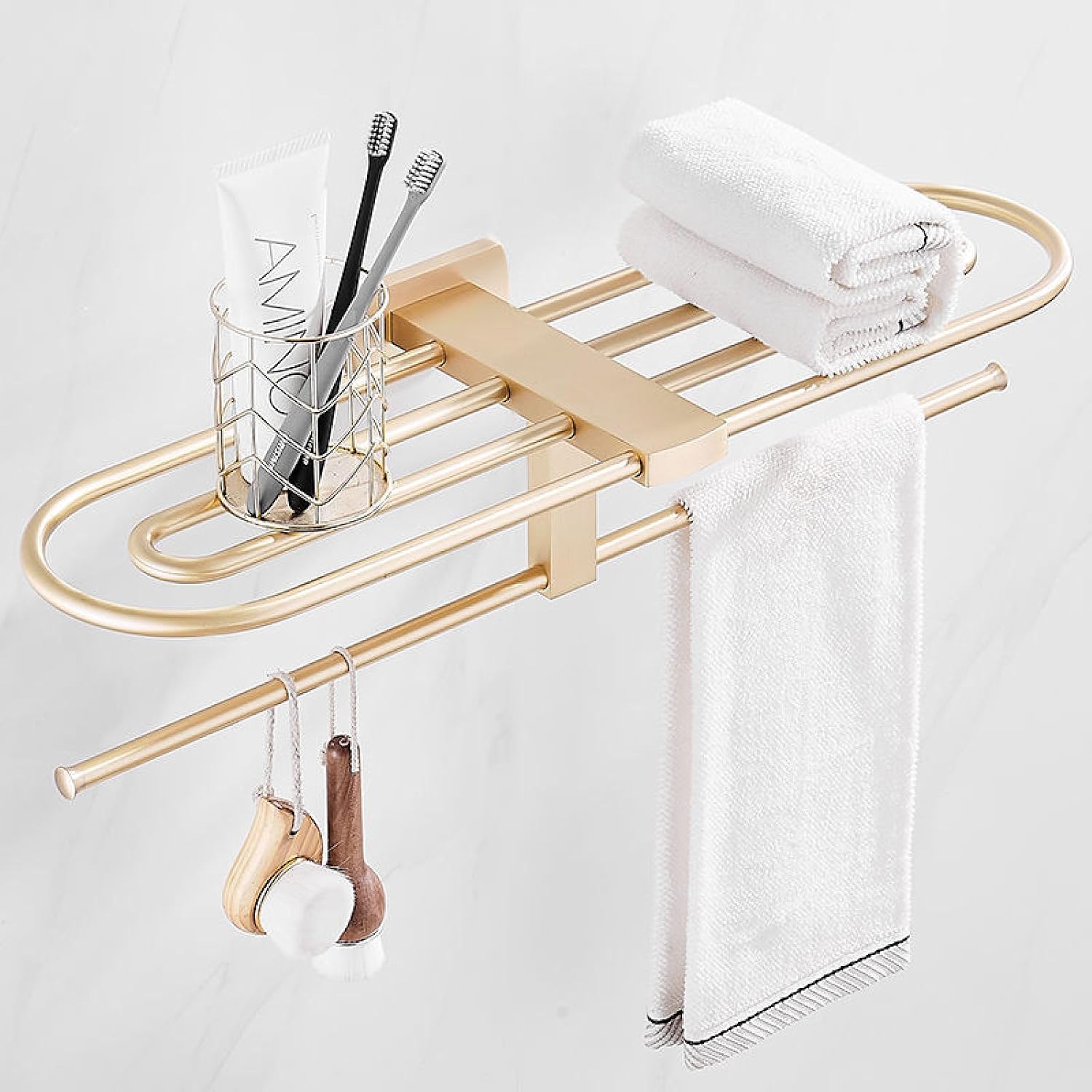 Toilet Towel Rack, Bath Towel Rack, Bathroom Storage Rack, Hardware Storage Pendant, Round Rod Towel Rack