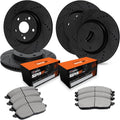 R1 Concepts Front and Rear Brake Kit Fits 2016-2021 Lexus LX570, Toyota Land Cruiser; 2008-2022 Toyota Sequoia| Super Duty Brake Pads and Drilled Slotted Brake Rotors| 13.9' Front & 13.6' Rear