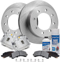 Detroit Axle - Rear Brake Kit for 2006-2016 Chevy GMC Express Savana 2500, 2003-2020 Express Savana 3500, Disc Brake Rotors Brake Calipers w/Brackets Ceramic Brakes Pads Replacement
