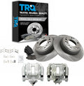 TRQ Rear Brake Pad and Rotor Set Ceramic Solid Rotors Calipers Compatible with 1991-1995 Acura Legend 1996-1998 RL 1995-1998 Honda Odyssey 1996-1999 Isuzu Oasis