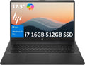 HP 17 Laptop (17.3' HD+ BrightView, Intel 10-Core i7-1355U, 16GB RAM, 512GB SSD, Narrow Bezel) for Business, Enterprise, Students, Long Battery Life, Webcam, Wi-Fi 6, Fast Charge, Win 11 Pro, Black