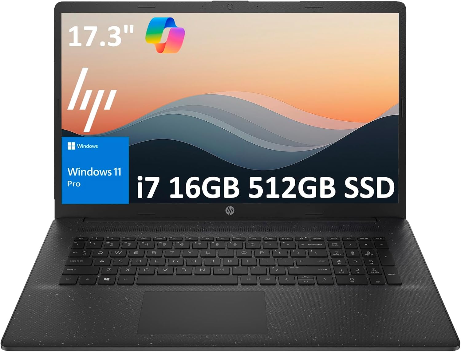 HP 17 Laptop (17.3' FHD BrightView, Intel 10-Core i7-1355U, 16GB RAM, 512GB SSD, Narrow Bezel) for Business, Enterprise, Students, Long Battery Life, Wi-Fi 6, Fast Charge, Win 11 Pro (Renewed)