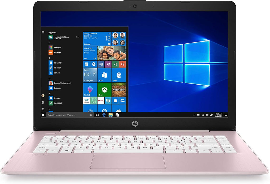 2021 HP Stream 14 inch Laptop, Intel Celeron N4020 Processor, 4GB RAM, 64GB eMMC, WiFi, Bluetooth, Webcam, HDMI, Windows 10 S with Office 365 for 1 Year + Fairywren Card (Rose Pink)