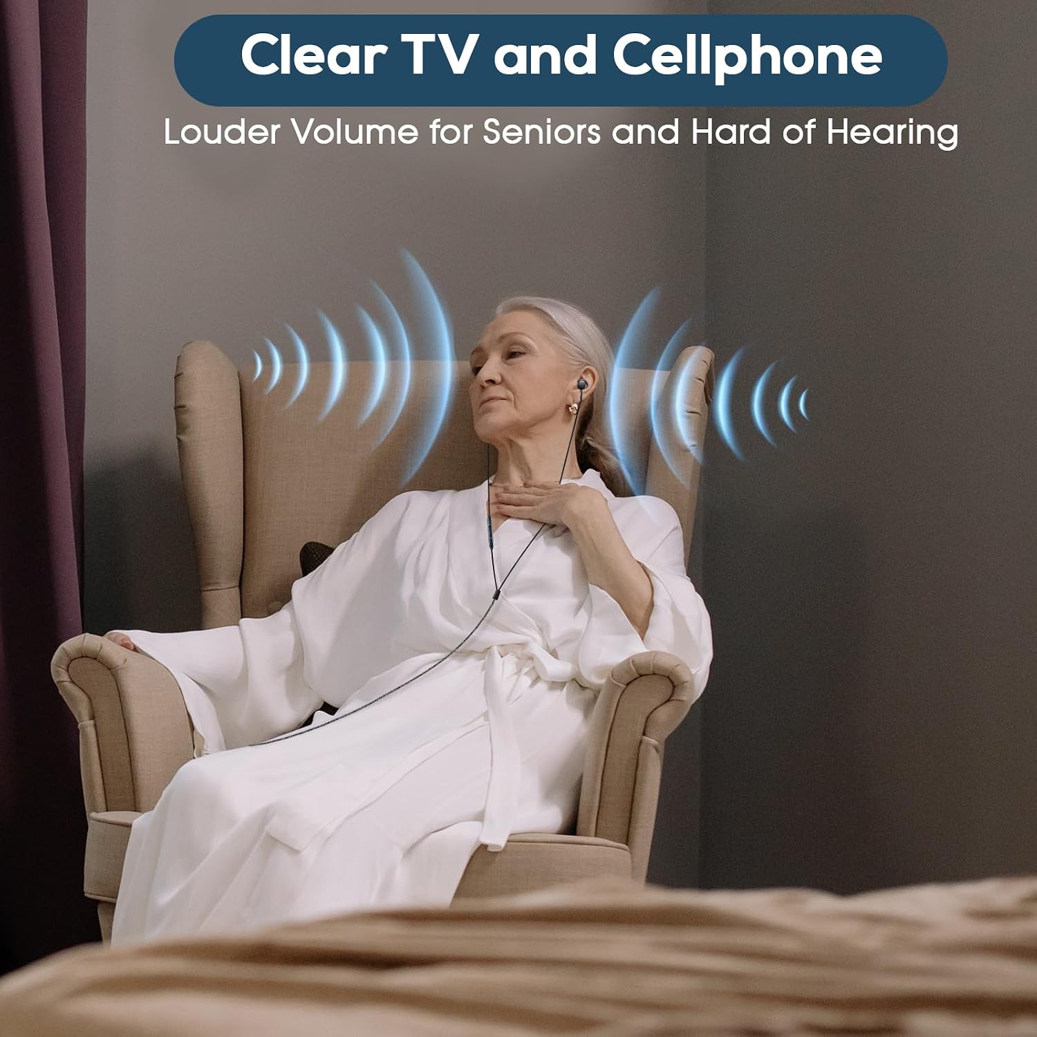 Pro 2 Dual Wireless Headphones for TV Watching, TV Headphones Wireless for Seniors Set of 2, Support Cell Phone Calls - Loud TV Volume Control, No Audio Delay, 100ft Long Range